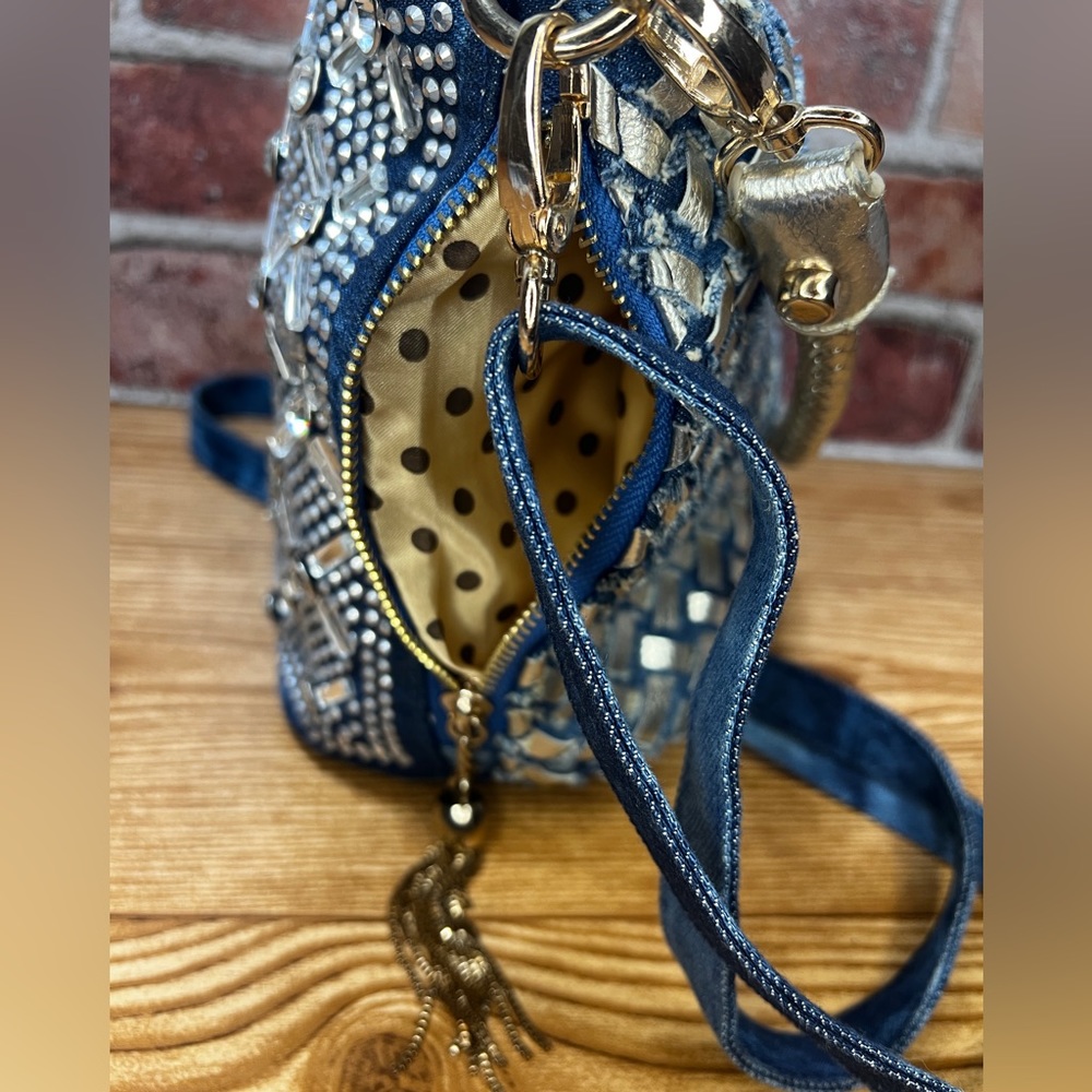 Denim & Rhinestone Handbag - Picture 7 of 14